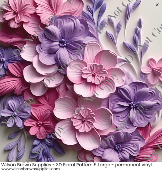Patterned Vinyl - 3D Floral Pattern 5