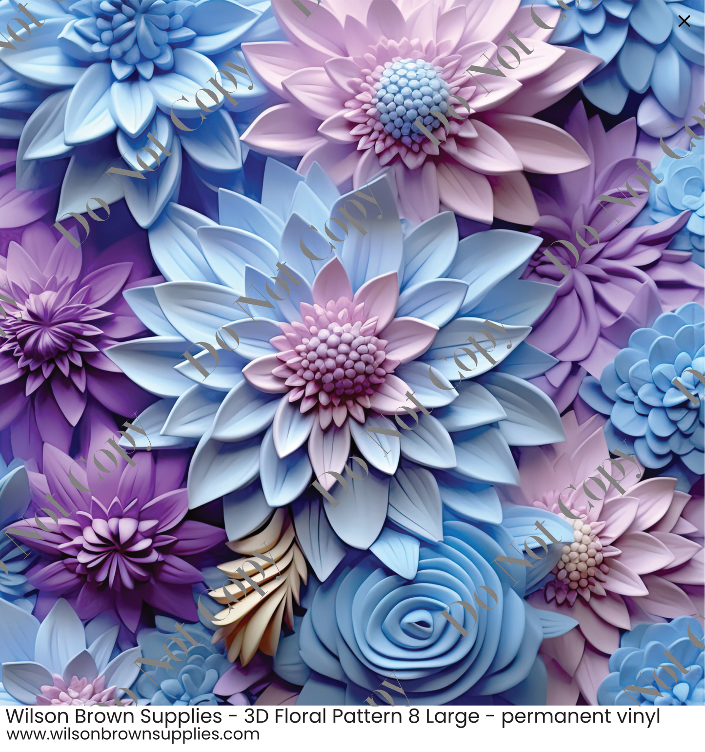 Patterned Vinyl - 3D Floral Pattern 8