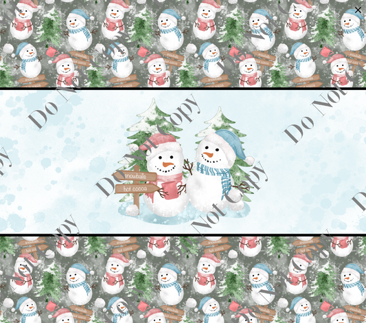 20oz Tumbler Wrap - Snowmen Scene