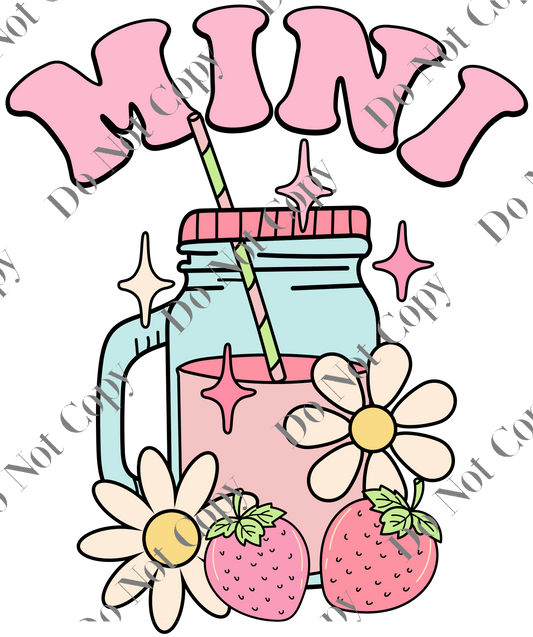 UV DTF Decal - Mini Strawberry milkshake