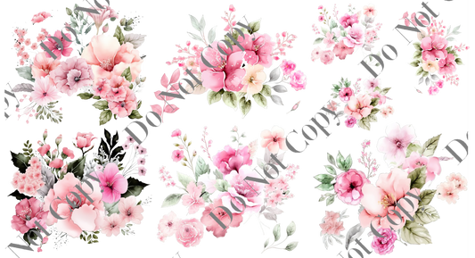 Decal Sheets - Pink Floral