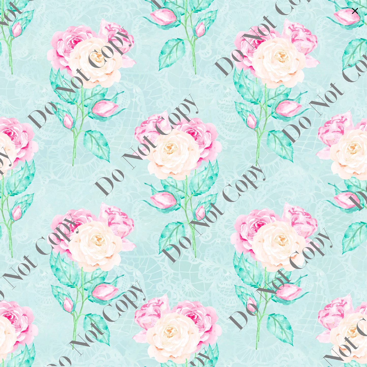 Patterned Vinyl - Pink and Peach w/ blue background