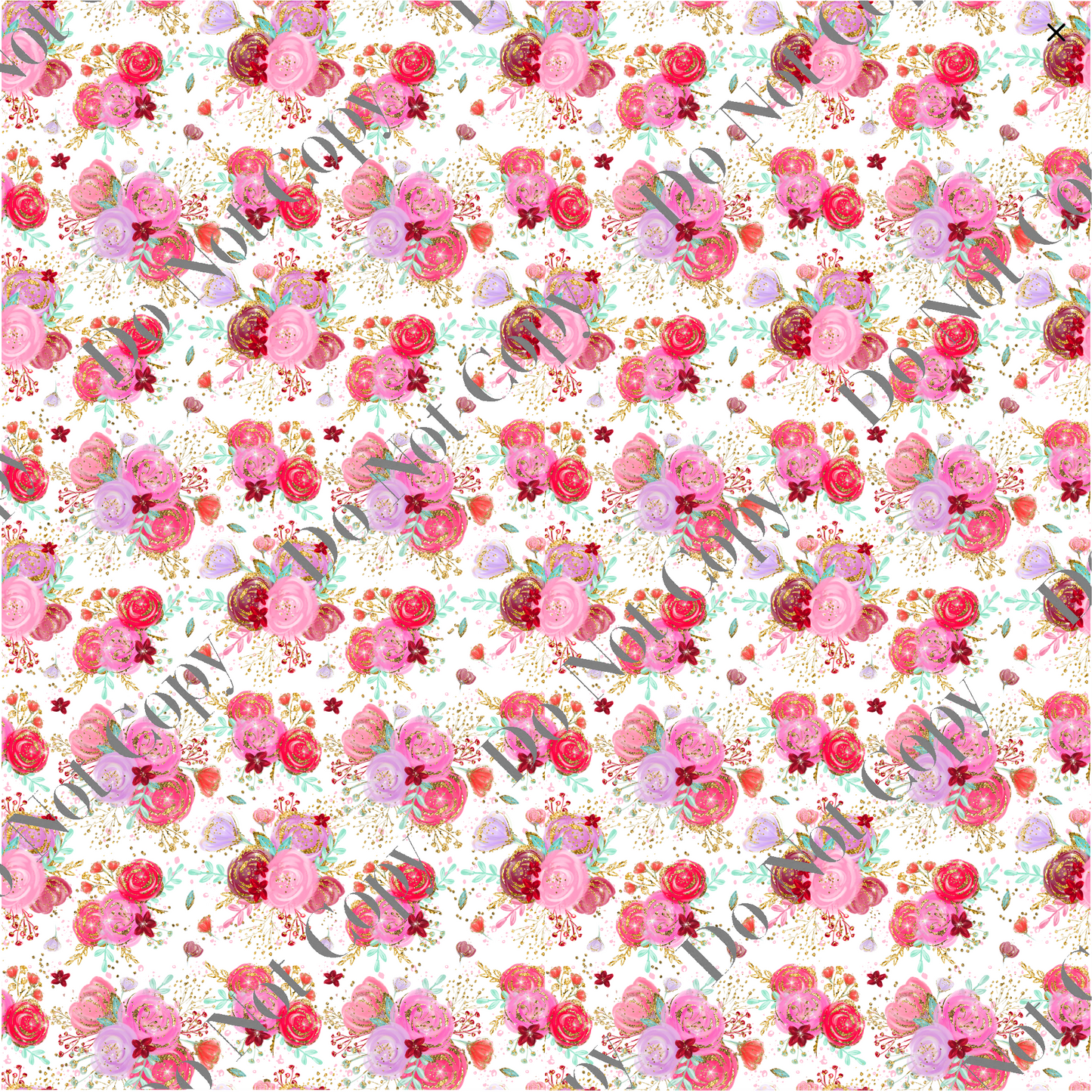 Patterned Vinyl - Pink, Lilac & Red with Gold Floral